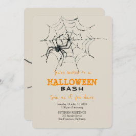 Invitación Fiesta de araña simple y escalofriante en Hallowee