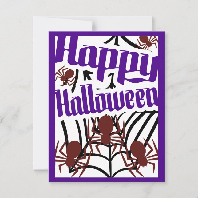 Invitación Fiesta de arañas de Halloween  (Anverso)