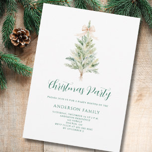 Invitación Fiesta de árbol de Navidad elegante