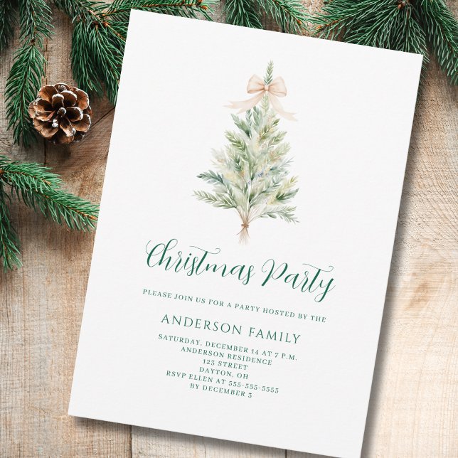 Invitación Fiesta de árbol de Navidad elegante (Subido por el creador)