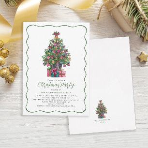 Invitación Fiesta de árbol navideño festivo y sensacional ver