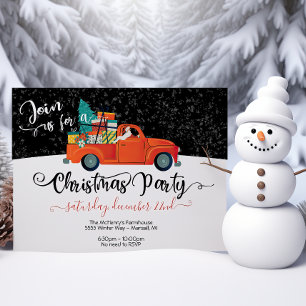 Invitación Fiesta de árboles de navidad de camión