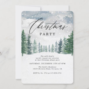 Invitación Fiesta de Árboles de Navidad de Nieve Rusa