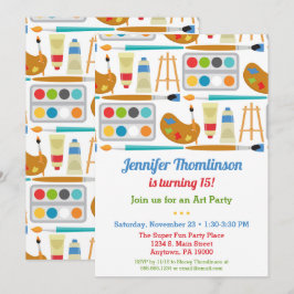 Invitación Fiesta de arte Artesanías de pintura invitativa de