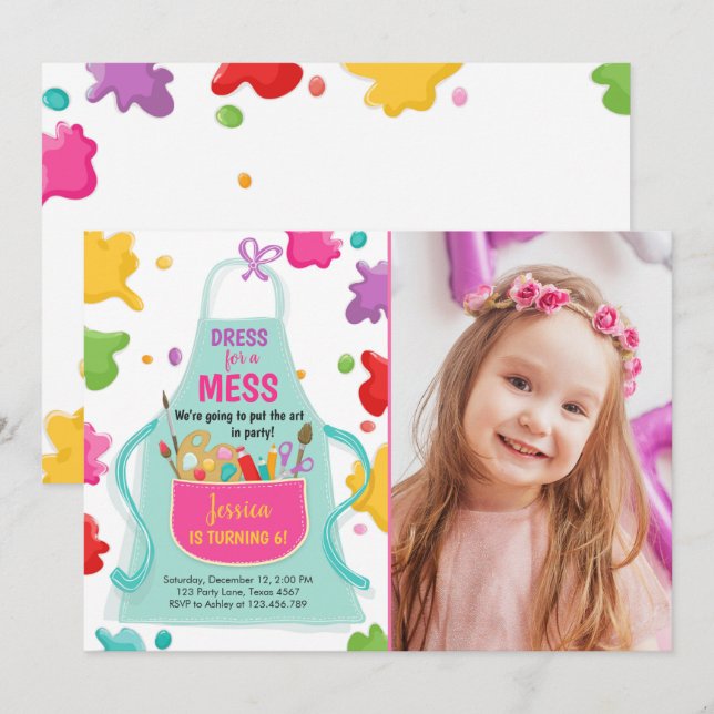 Invitación Fiesta de arte Fiesta de artesanía de pintura de c (Anverso / Reverso)