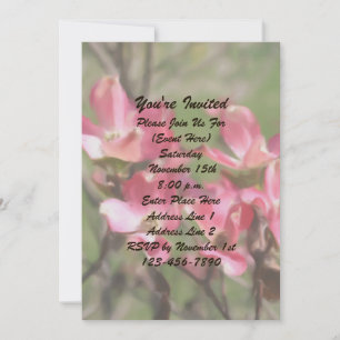 Invitación Fiesta de arte floral con pintura de dogwood rosa