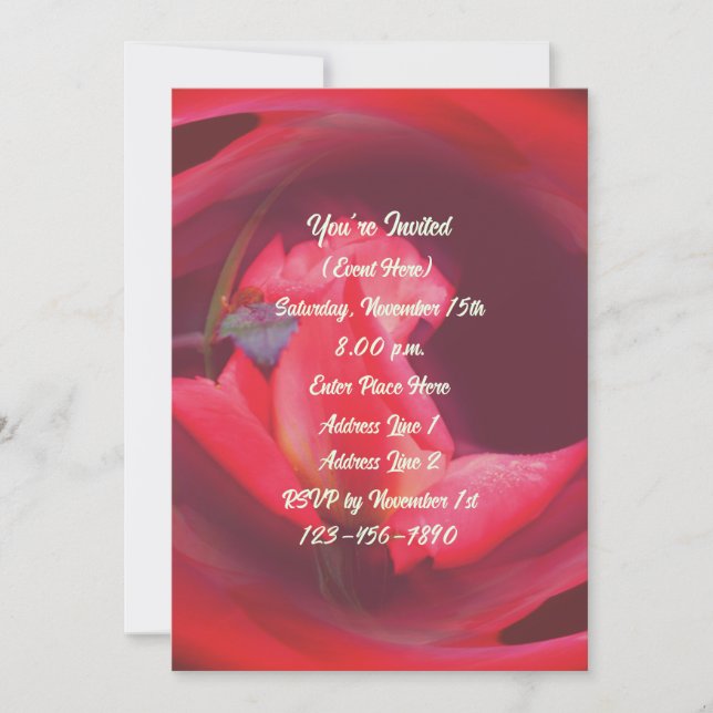 Invitación Fiesta De Arte Floral De Rosebud Swirling Rosado (Anverso)