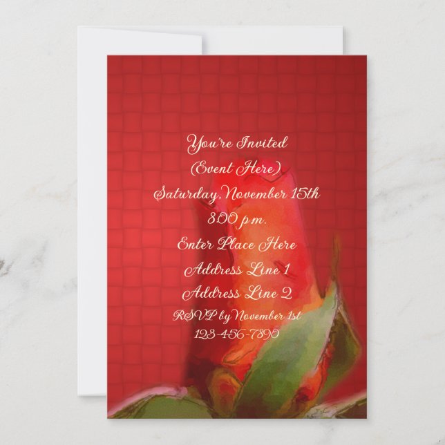 Invitación Fiesta de Arte Floral Rosebud (Anverso)