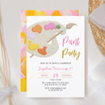 Invitación Fiesta de arte pintura Chica de fiesta de cumpleañ<br><div class="desc">Celebra a tu chica con la invitación del Chica de la fiesta de cumpleaños Art Paint. El diseño es perfecto para cualquier ducha de bebé,  y viene con etiquetas a juego para compartir las noticias felices.</div>