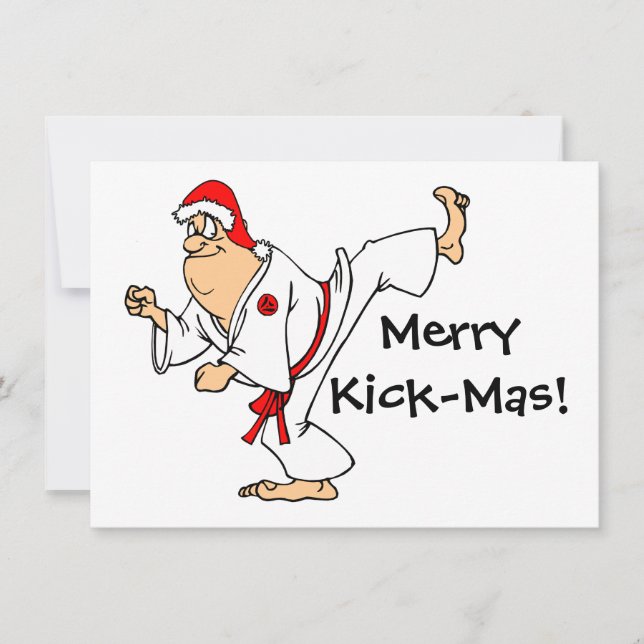 Invitación Fiesta de Artes Marciales Merry Kick-Mas Navidades (Anverso)