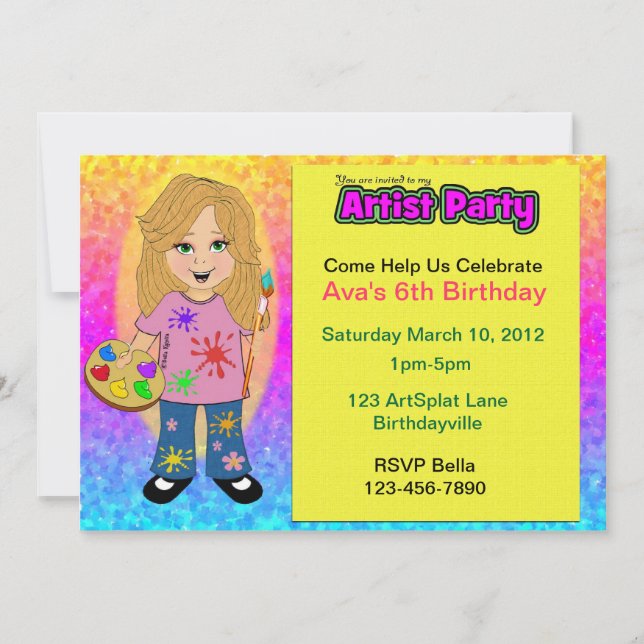 Invitación Fiesta de artistas (Anverso)