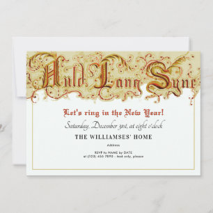 Invitación Fiesta de Auld Lang Syne, celebración de Nocheviej