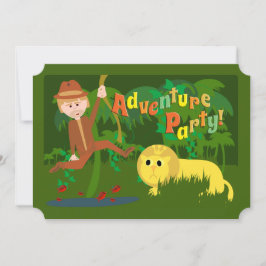 Invitación Fiesta de aventura Personalizado de arte divertido