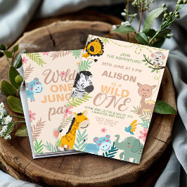 Invitación Fiesta de Aventura Safari de la Jungla en primer c