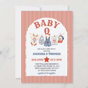 Invitación Fiesta de Baby-Q Burger Baby Shower