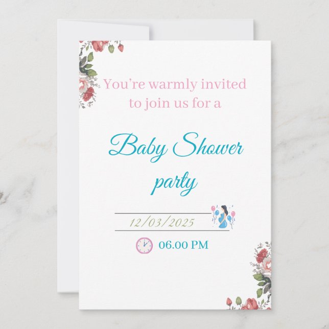 Invitación FIESTA de Baby Shower (Anverso)