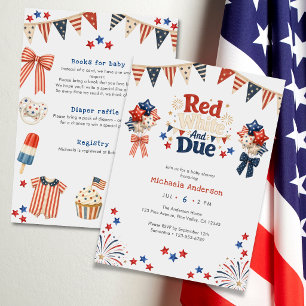 Invitación Fiesta de Baby Shower Americana Todo en Uno