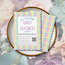 Fiesta de Baby Shower Arcoíris de Cuadros Pastel