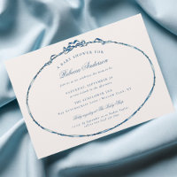 Fiesta de Baby Shower Azul Elegante con Cinta Vint