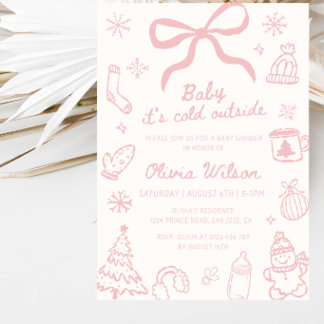 Invitación Fiesta de Baby Shower 'Baby It's Cold Outside'