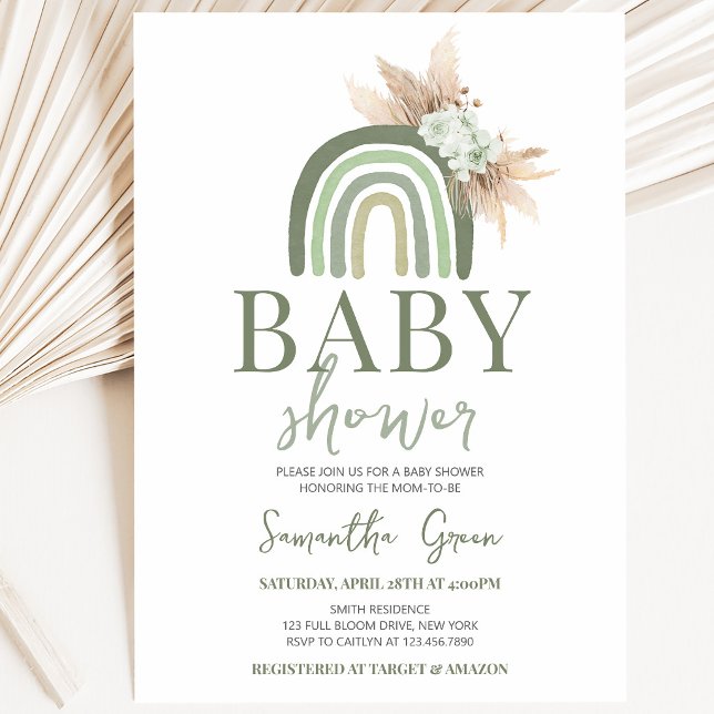 Invitación Fiesta de Baby Shower Boho Arcoíris (Subido por el creador)