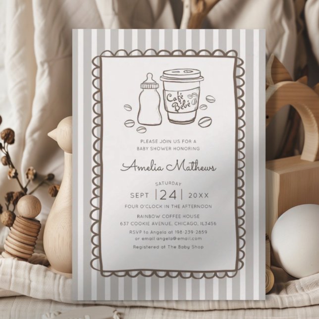 Invitación Fiesta de Baby Shower Café Bebe Caprichoso (Subido por el creador)