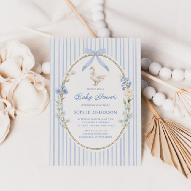Invitación Fiesta de Baby Shower Casa de Ganso Azul (Subido por el creador)