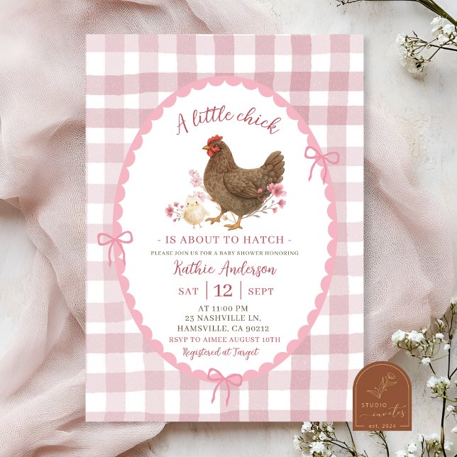 Invitación Fiesta de Baby Shower Chic Rosa y Original con Dib (Subido por el creador)
