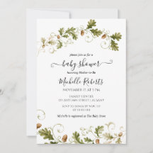 Fiesta de Baby Shower con Hoja de Roble Otoñal Acu