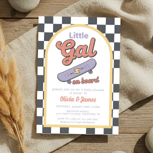 Invitación Fiesta de baby shower con monopatín para bebé en c