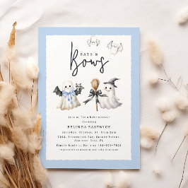 Invitación Fiesta de Baby Shower con Murciélagos y Lazos Temá