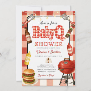 Invitación Fiesta de Baby Shower con Parrilla al Aire Libre d