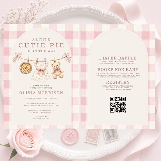Invitación Fiesta de Baby Shower con Ropa de Bebé en Línea de (Subido por el creador)
