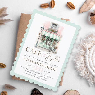 Invitación Fiesta de Baby Shower con Tema de Café Bébé París