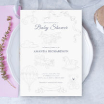 Fiesta de Baby Shower con tema Toile de Jouy