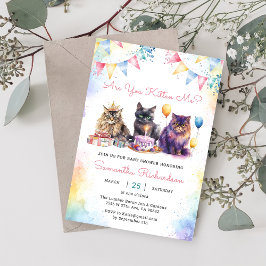 Invitación Fiesta de Baby Shower Cute Kitty Cat