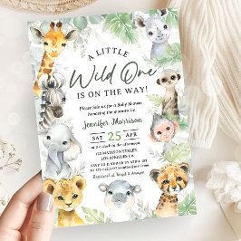 Invitación Fiesta de Baby Shower de Animales de Safari en la 
