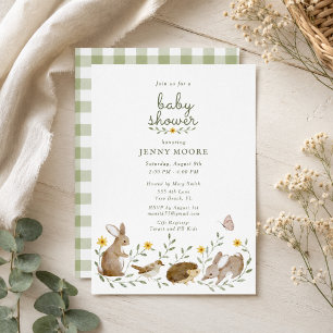 Invitación Fiesta de Baby Shower de Animales del Bosque