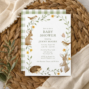 Invitación Fiesta de Baby Shower de Animales del Bosque en Ac