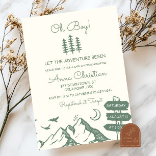 Invitación Fiesta de Baby Shower de Aventura Caprichosa Dibuj