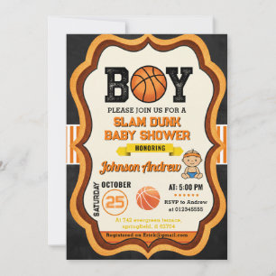 Invitación Fiesta de Baby Shower de Baloncesto All Star Perso
