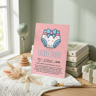 Invitación Fiesta de Baby Shower de Bata Rosa