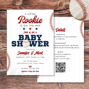 Invitación Fiesta de Baby Shower de Béisbol Little Rookie Tod