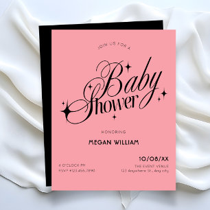 Invitación fiesta de baby shower de Black Pink
