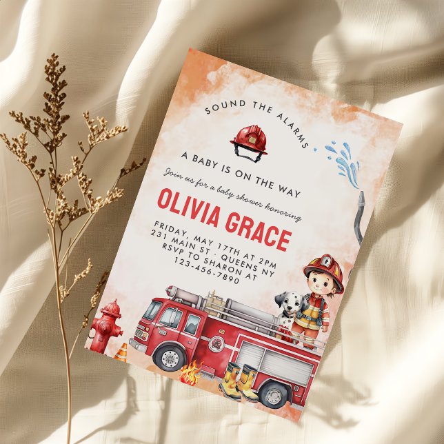 Invitación Fiesta de Baby Shower de bomberos (Subido por el creador)