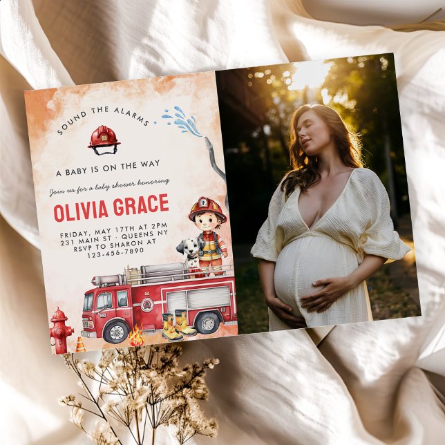 Invitación Fiesta de Baby Shower de bomberos y bomberos (Subido por el creador)