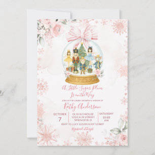 Invitación Fiesta de Baby Shower de copo de nieve de cascanue