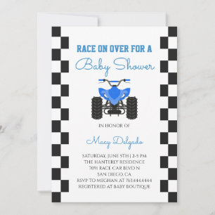 Invitación Fiesta de Baby Shower de Cuadriciclo ATV