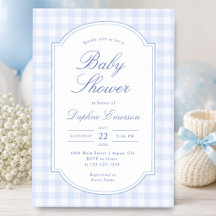 Fiesta de Baby Shower de Cuadro Azul