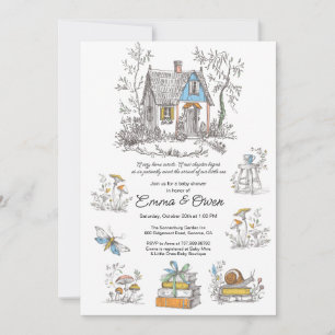 Invitación Fiesta de Baby Shower de Cuento de Hadas Cottageco